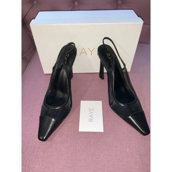 RAYE Vaneau Slingback Pointy Pumps in Black 9 with box Womens High Heels - Picture 5 of 9